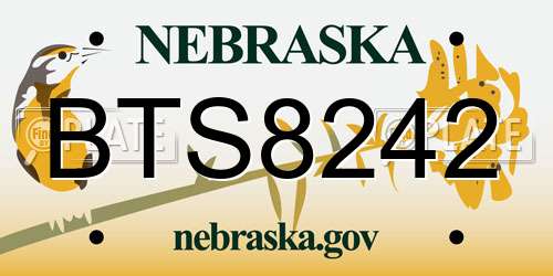 BTS8242 Nebraska License Plate