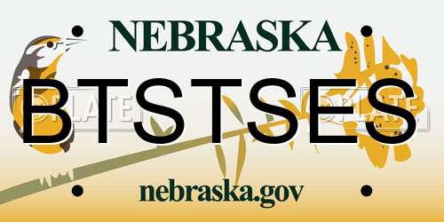 BTSTSES Nebraska License Plate