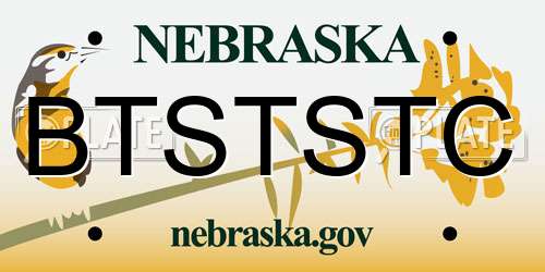 BTSTSTC Nebraska License Plate