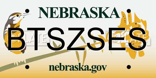 BTSZSES Nebraska License Plate