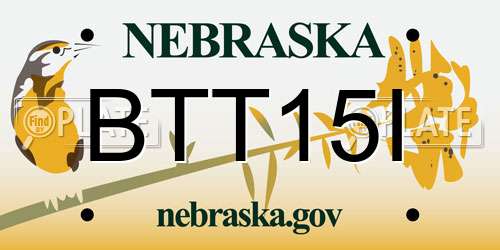 BTT15I Nebraska License Plate