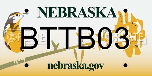 BTTB03 Nebraska License Plate
