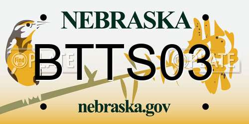 BTTS03 Nebraska License Plate