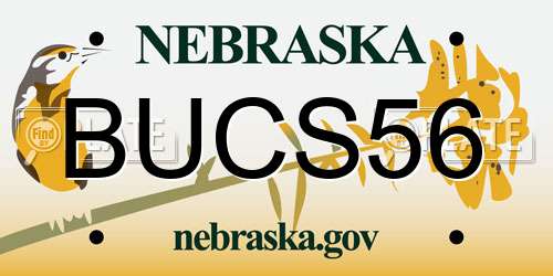 BUCS56 Nebraska License Plate
