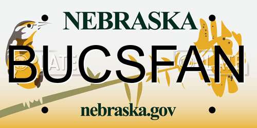 BUCSFAN Nebraska License Plate