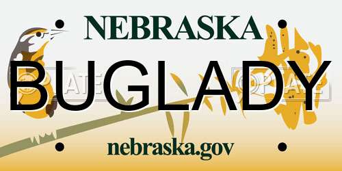 BUGLADY Nebraska License Plate