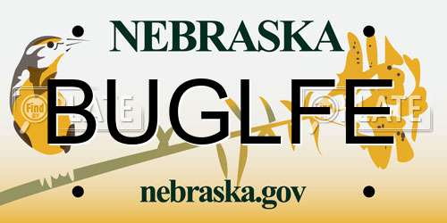 BUGLFE Nebraska License Plate
