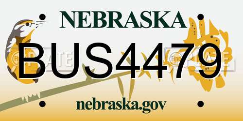 BUS4479 Nebraska License Plate