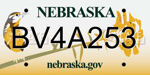 BV4A253 Nebraska License Plate