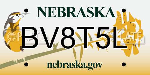 BV8T5L Nebraska License Plate