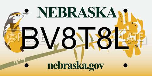BV8T8L Nebraska License Plate
