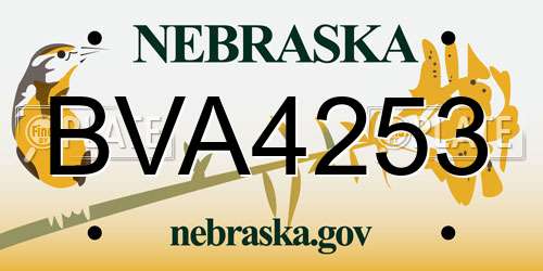BVA4253 Nebraska License Plate