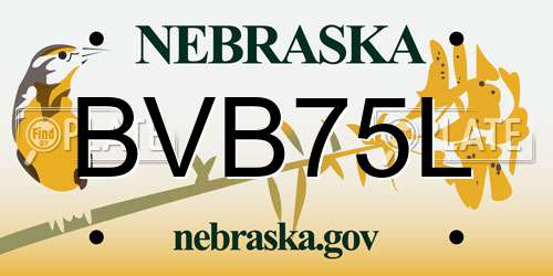 BVB75L Nebraska License Plate