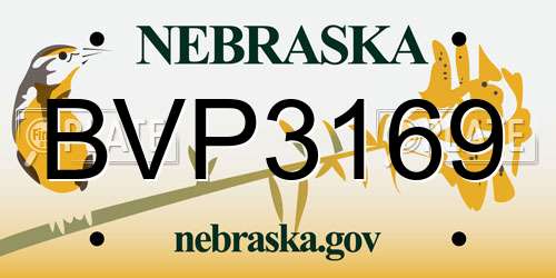 BVP3169 Nebraska License Plate