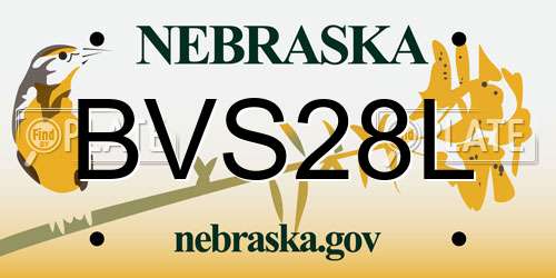 BVS28L Nebraska License Plate