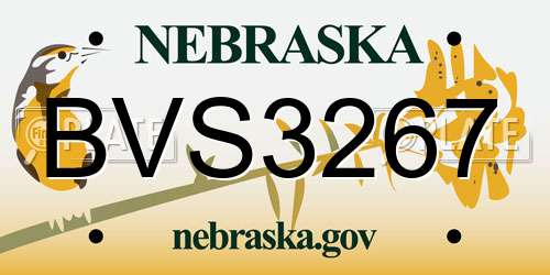 BVS3267 Nebraska License Plate