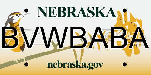 BVWBABA Nebraska License Plate