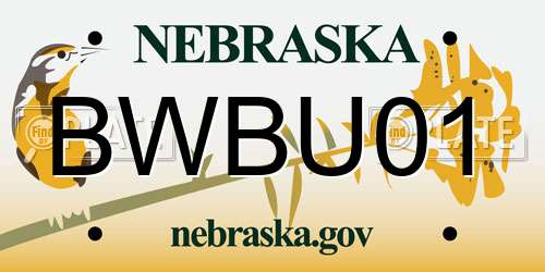 BWBU01 Nebraska License Plate