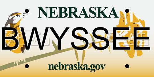 BWYSSEE Nebraska License Plate