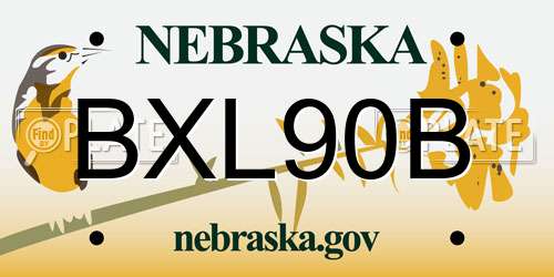 BXL90B Nebraska License Plate