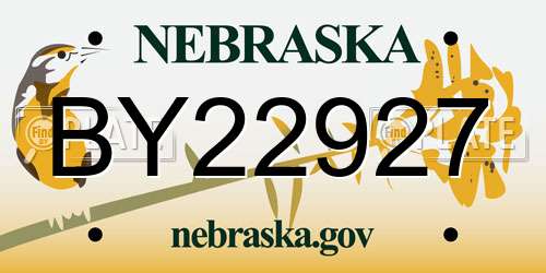 BY22927 Nebraska License Plate