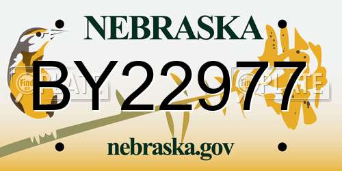 BY22977 Nebraska License Plate