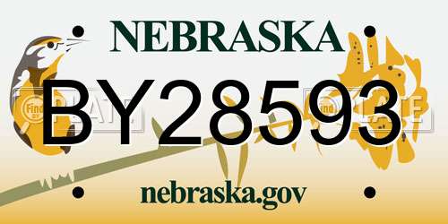 BY28593 Nebraska License Plate