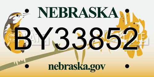 BY33852 Nebraska License Plate