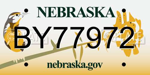 BY77972 Nebraska License Plate