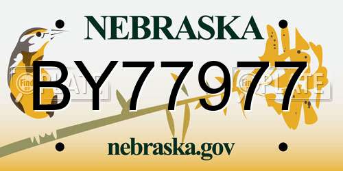 BY77977 Nebraska License Plate