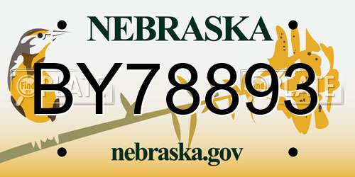 BY78893 Nebraska License Plate