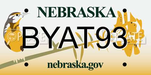 BYAT93 Nebraska License Plate