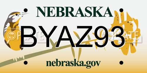 BYAZ93 Nebraska License Plate