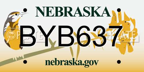 BYB637 Nebraska License Plate