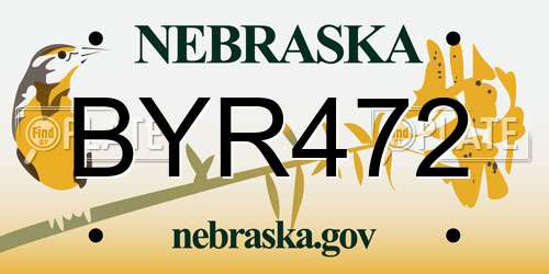 BYR472 Nebraska License Plate