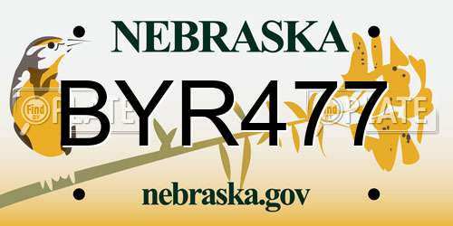 BYR477 Nebraska License Plate