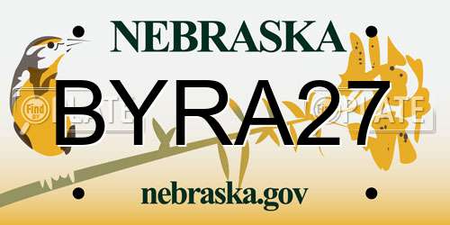 BYRA27 Nebraska License Plate
