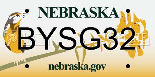 BYSG32 Nebraska License Plate