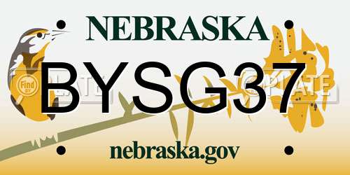 BYSG37 Nebraska License Plate