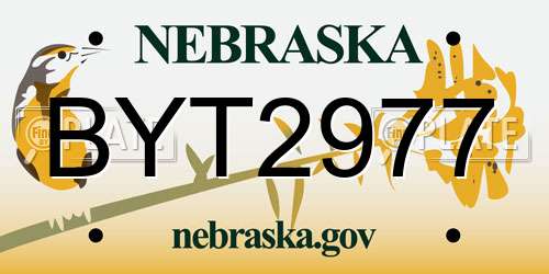 BYT2977 Nebraska License Plate