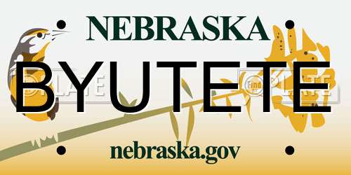 BYUTETE Nebraska License Plate
