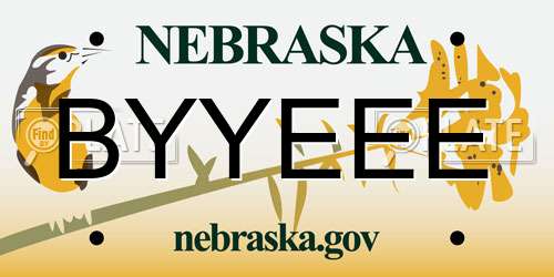 BYYEEE Nebraska License Plate