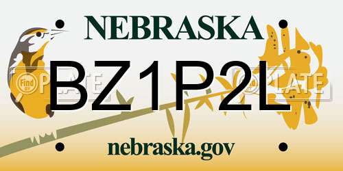 BZ1P2L Nebraska License Plate