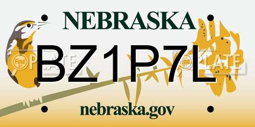 BZ1P7L Nebraska License Plate