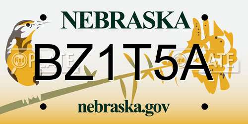 BZ1T5A Nebraska License Plate