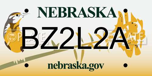 BZ2L2A Nebraska License Plate