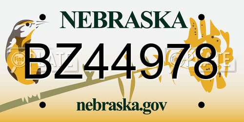 BZ44978 Nebraska License Plate