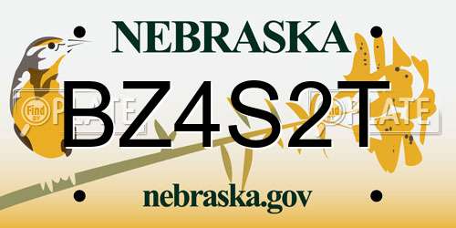 BZ4S2T Nebraska License Plate