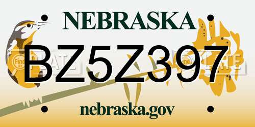 BZ5Z397 Nebraska License Plate