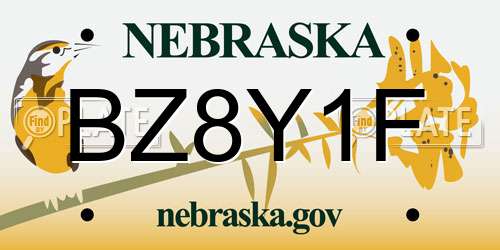 BZ8Y1F Nebraska License Plate